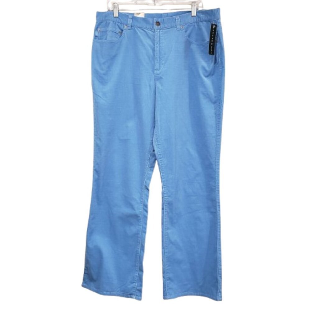 Vintage Ralph Lauren Corduroy Jeans Women's Sz 16 Sky Blue Straight Leg Pants